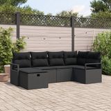 vidaXL Banc de jardin 2 places noir polyrattan