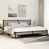 vidaXL Bedframe Metaal Sonoma Eiken 193x203 cm