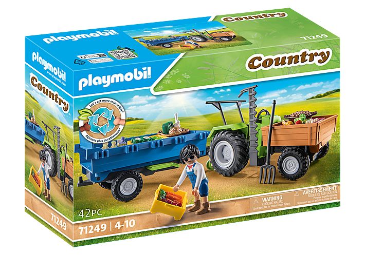 PLAYMOBIL Country 71249 Tractor met Aanhanger - Speelgoed Figuurset - 4+ Jaar