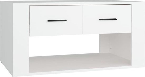 vidaXL Salontafel 80x50x40 cm Bewerkt Hout Wit