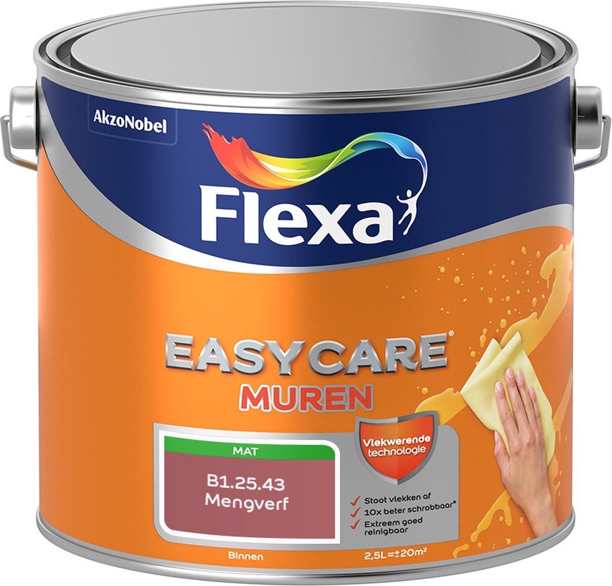 FLEXA Easycare Muurverf - Mat - Mengkleur - B1.25.43 - 2,5 liter