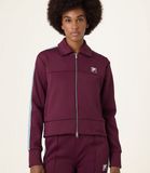 FILA Sweatvest 'Como' Rouge Manches Longues Col Montant Poches Ouvertes Fermeture Éclair Polyester Motif Logo Coupe Droite Automne/Hiver 2025 Femmes L