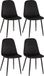 CLP Giverny set de 4 chaises de salle à manger - velours noir