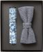 Venti set met vlinderdas en pochet - blauw met wit dessin