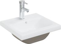 vidaXL Inbouwwastafel met kraan 42x39x18 cm keramiek wit