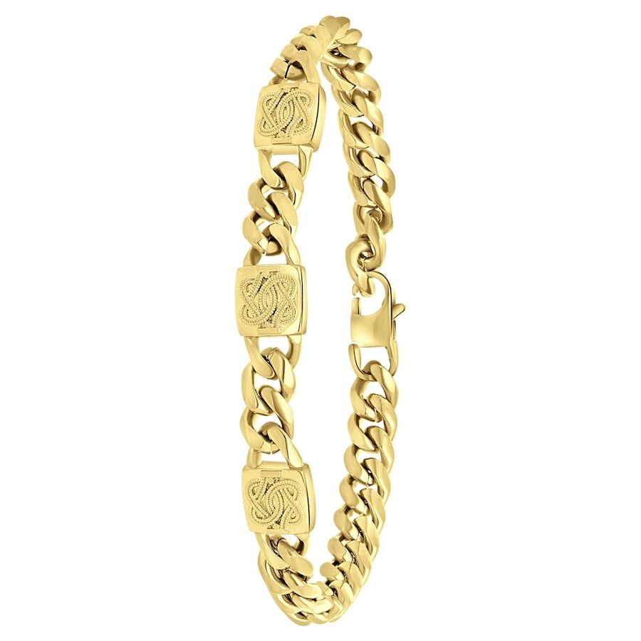 Lucardi Armband Staal goudkleurig Heren