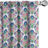 ABAKUHAUS Gordijnen – 2-delige set 75 x 225 cm – microvezel, veelkleurig, halfverduisterend