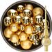 Decoris Kaemingk B.V. Kerstversiering kunststof kerstballen met glazen piek goud 6-8-10 cm pakket van 45x stuks