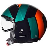 Nolan N21 06 Tangente 347 Jethelm - Zwart Militair Groen Oranje Glossy - Maat XS
