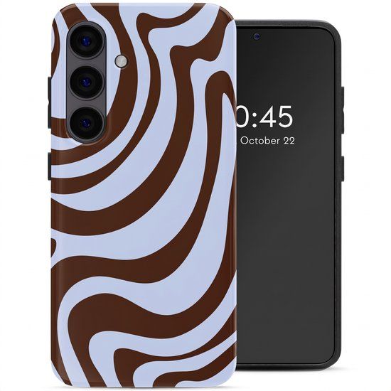 Selencia Hoesje - Geschikt voor Samsung Galaxy S24 - Backcover met Magnetische Ring - Dream Swirl Chocolate