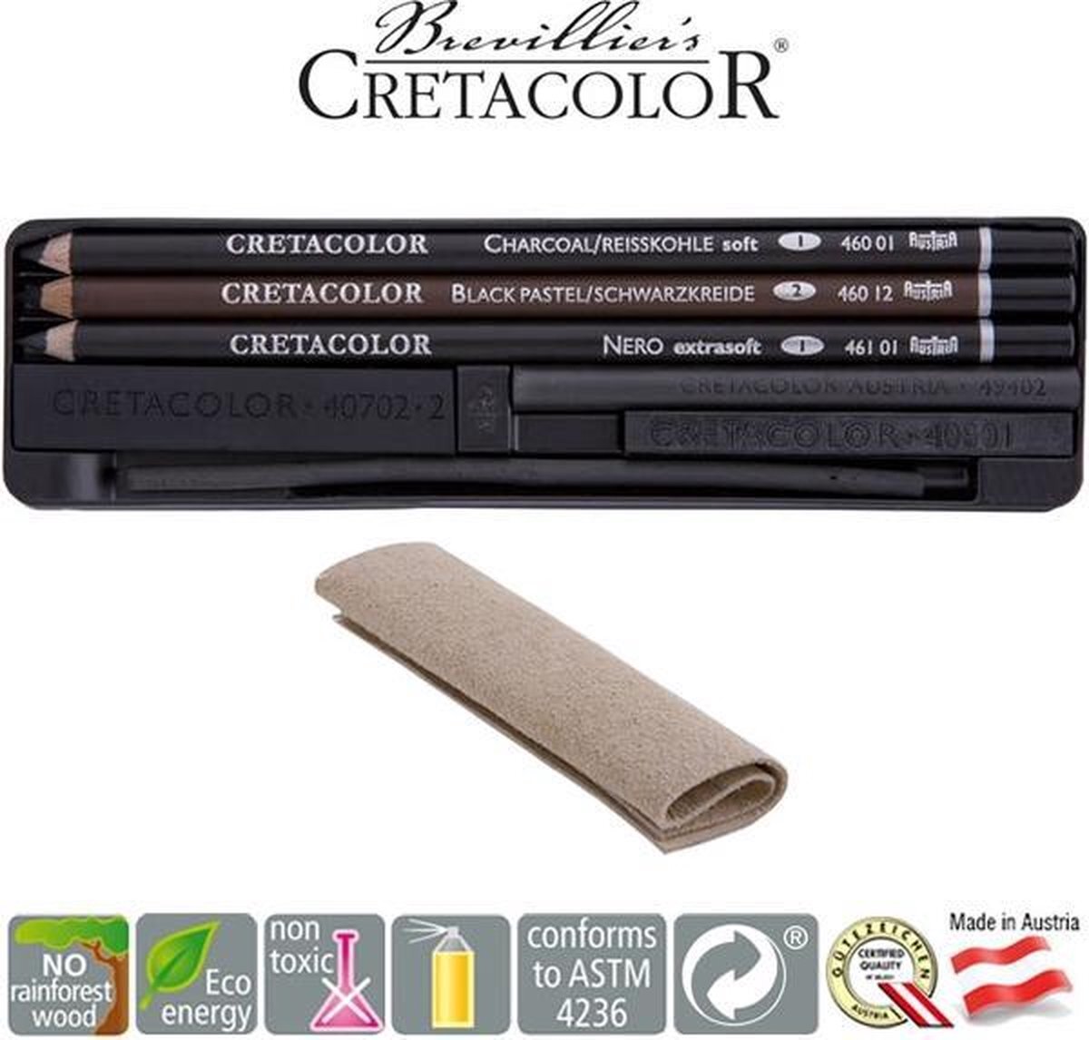 cretacolor Houtskool Pocket Set