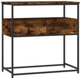 vidaXL Table murale 75x40x75 cm bois traité couleur chêne fumé