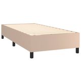 vidaXL Boxspringbed met matras, kunstleer, cappuccinokleurig, 140x200 cm