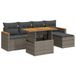 vidaXL 6-delige Loungeset met kussens, poly rattan, grijs