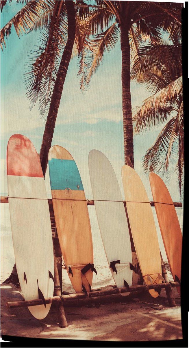 Good Morning strandlaken Surf 100 x 180 cm velours bruin/blauw