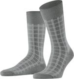 FALKE Modern Tailor modieus geruit duurzaam katoen sokken heren grijs - maat 43-46