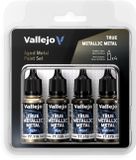 Vallejo Hobbyverf Acrylverf - 77258 True Metallic Metal - Verouderd Metaal Kleurenset - Acryl Set - 4x Verf set - 4x 18 ml