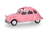 Herpa modelauto Citroën 2CV open, lichtroze, miniatuur op schaal 1:87, verzamelobject, Made in Germany, kunststof model