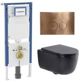 Geberit QeramiQ Dely Swirl Toiletset - Mat Zwart
