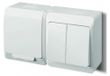 HERMES Prise de courant simple avec/sans 2P+Z+ interrupteur lustre, blanc, numéro d'article 0327-14
