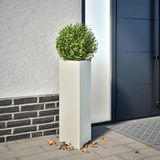 vidaXL Plantenbak Driehoek Staal Wit 30x26x75 cm