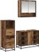 vidaXL Meuble de salle de bain 3 pièces Vieux bois Bois traité
