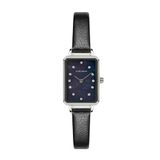 Carlheim Women's Watches Mila Petite Square 2620, Mop Black, zilver, Classic
