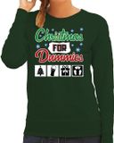 Bellatio Decorations Shoppartners Bv Foute Kersttrui / sweater - Christmas for dummies - groen voor dames - kerstkleding / kerst outfit S