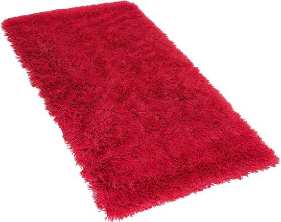 Beliani Vloerkleed rood 80 x 150 cm hoogpolig CIDE