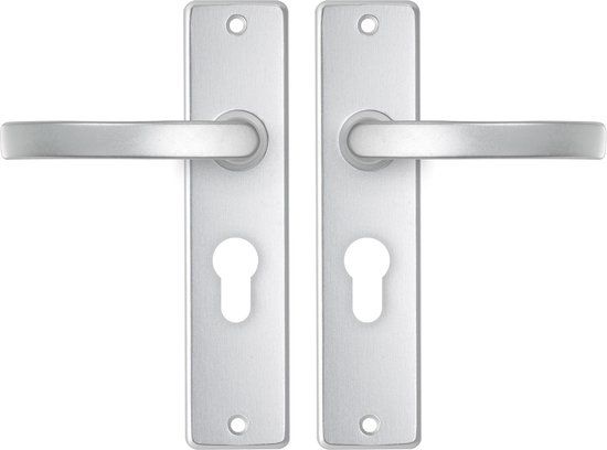 AXA Deurbeslag set Binnendeur - Edge Basic Blok - Deurkruk Aluminium - met cilindergat - PC55