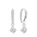 Lucardi Dames Oorringen met hanger zirkonia - Oorbellen - Cadeau - 925 Zilver - Zilverkleurig