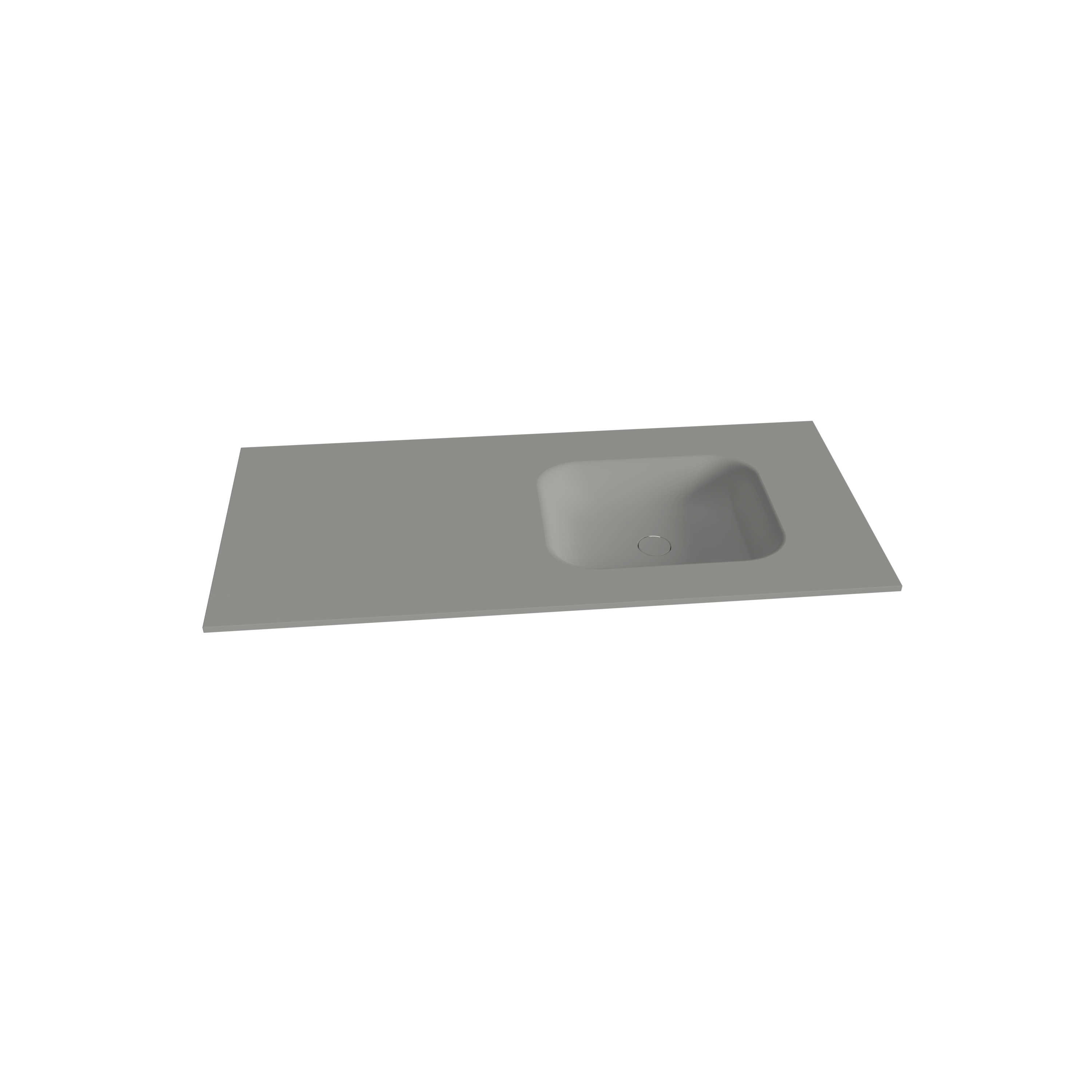 Balmani Balmani Tablo Arcato asymmetrisch rechtse wastafel met afvoerplug mat steengrijze Solid Surface 120 x 55 cm