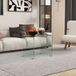 Icecat Table basse moderne en verre trempé transparent, design monobloc, 50x40x45 cm