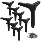 Merkloos Solidchoice - Set van 8 Zwarte Meubelpoten Metaal 17 cm voor Diverse Meubels