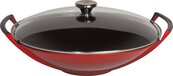 Le Creuset Gietijzeren Wokpan - 36cm - Kersenrood - Met Glazen Deksel - 4.5L