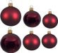 Decoris Kaemingk B.V. Compleet glazen kerstballen pakket donkerrood glans/mat 16x stuks - 6x 6 cm - 6x 8 cm - 4x 10 cm