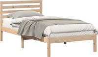 vidaXL Bedframe met hoofdeinde, bruin, 80 x 200 cm, massief grenenhout