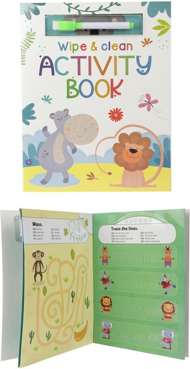 Toi Toys Toi Toys Herbruikbaar activiteitenboek Wild Dier met pen