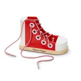 Melissa & Doug Houten strikschoen | Ontwikkelingsspeelgoed | Veters strikken | Problemen oplossen | 3+ | Cadeau voor jongens en meisjes