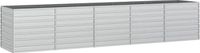 vidaXL Verhoogde Plantenbak 400x80x45 cm Gegalvaniseerd Staal Zilver