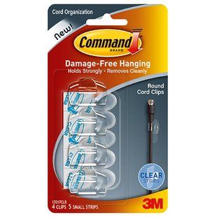 3M Command Kabelclips Rond Transparant - 4 Stuks