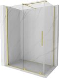 Mexen Velar cabine de douche coulissante 160 x 75 cm, transparent, or brossé