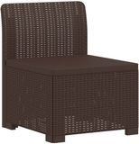 vidaXL - Eén-zits - Tuin - Sofa - Rieten - Look - PP - Bruin