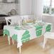 Bonamaison Tafelkleed, Anti-Mold, Sneldrogend, Waterdicht, 100% Polyester Tafellaken, Petroleum Groen, Wit, 140 x 160 Cm