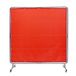 VEVOR Lasgordijn, 1,8 x 1,8 m, laswerend gordijn van vlamvertragend vinyl, lasscherm met 4 zwenkwielen en een 6-traps uv-bescherming, lasbescherming, rood