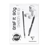 Clairefontaine 96691C Geniet Blok GraF'it - 80 Vellen Schetspapier - Stippellijning DOT - Uitneembare Vellen - A4 21x29,7 cm 90g - Witte Kaft