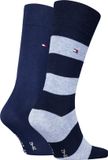 Tommy Hilfiger Rugby Sock (2-pack) - heren sokken - blauw gestreept