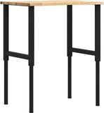 vidaXL Werkbank 80x60x(71,5-98) cm massief eikenhout