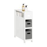 SoBuy BZR83-W Badkamerkastje - Wit met Lade, Houtcomposiet