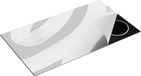 Chefcare Inductie Beschermer Abstracte Kunst - Strepen op Beige - Zwart Wit - 95x55 cm